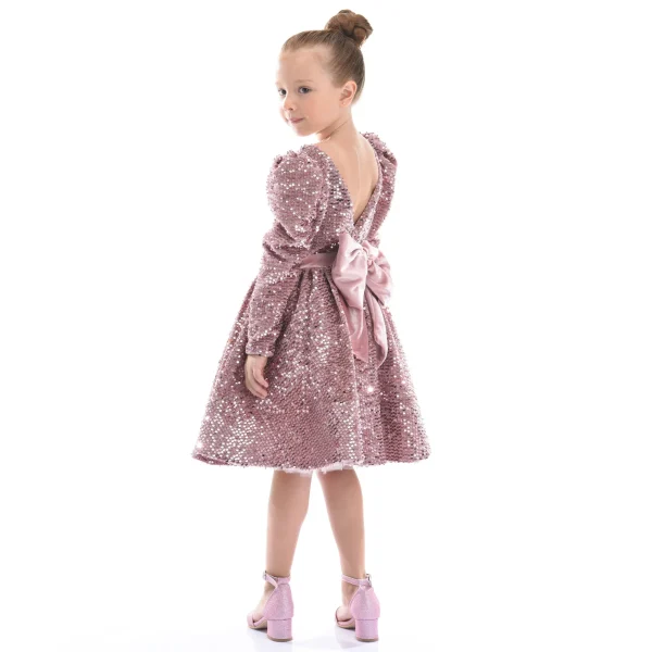 Pink Merribrook Sequin Bow Dress