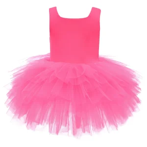 Pink Neon Solid Tutu Dress