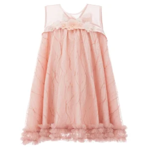 Pink Overlay Trapeze Dress