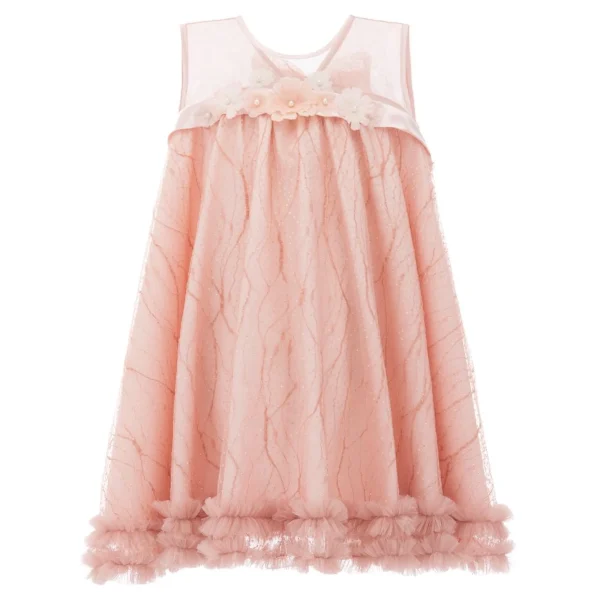 Pink Overlay Trapeze Dress