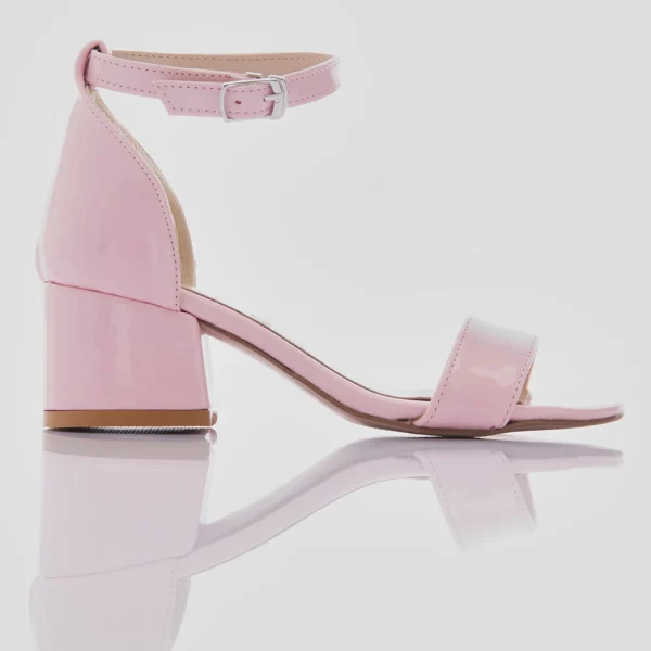 Pink Patent Sandal-Strap Heels
