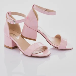 Pink Patent Sandal-Strap Heels