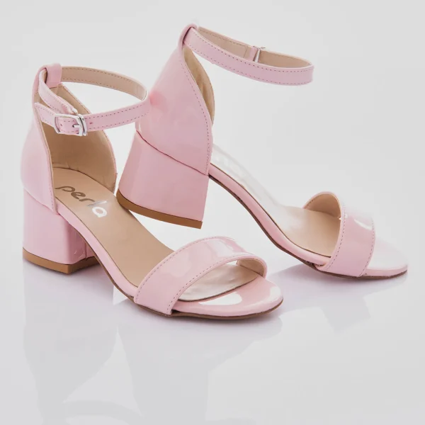 Pink Patent Sandal-Strap Heels