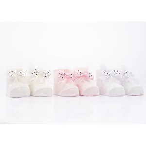 Pink 3pc Polka Dot Bow Socks Set