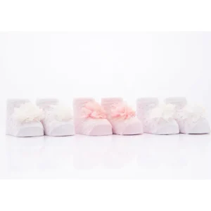 Pink 3pc Tulle Pom Socks Set