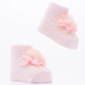Pink 3pc Tulle Pom Socks Set