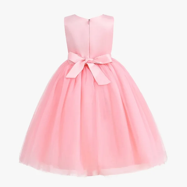 Pink Pearl Bow Tulle Dress
