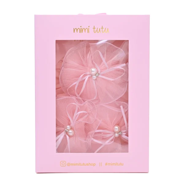 Pink Pearl Flower Ribbon Gift Set