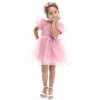 Pink Raspberry Bow Organza Dress