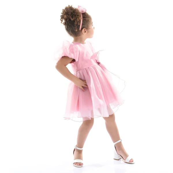 Pink Raspberry Bow Organza Dress