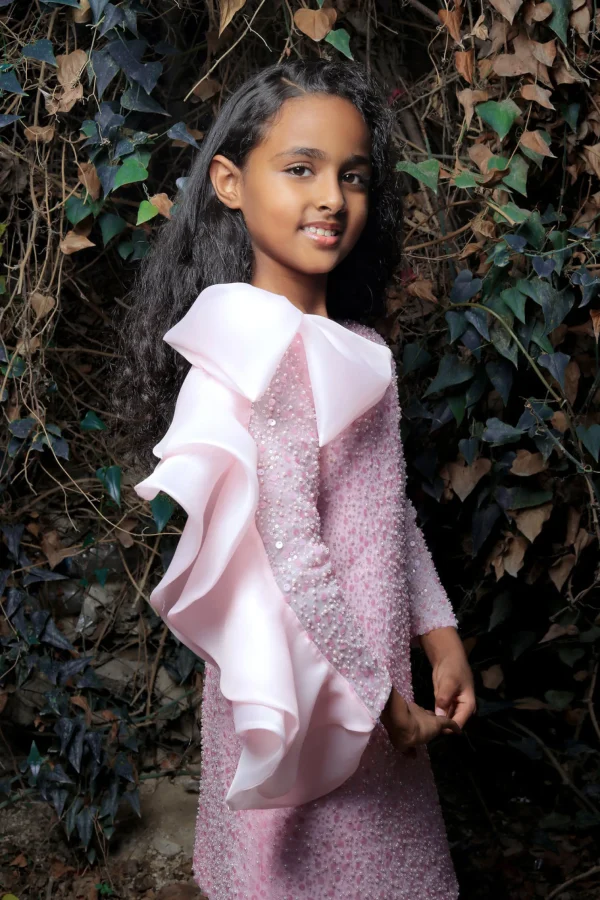 Pink Reem Trapeze Bow Dress