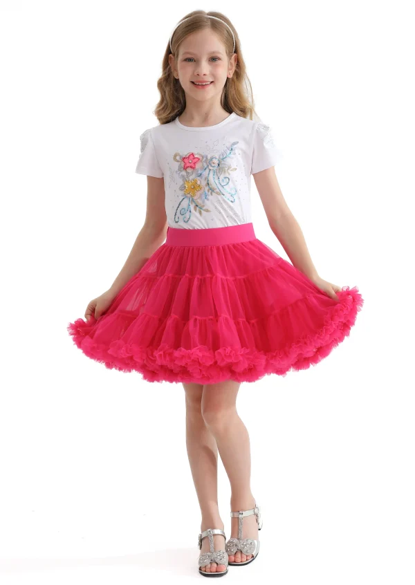 Pink Rouge Bow Tulle Skirt