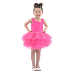 Pink Rouge Solid Tutu Dress