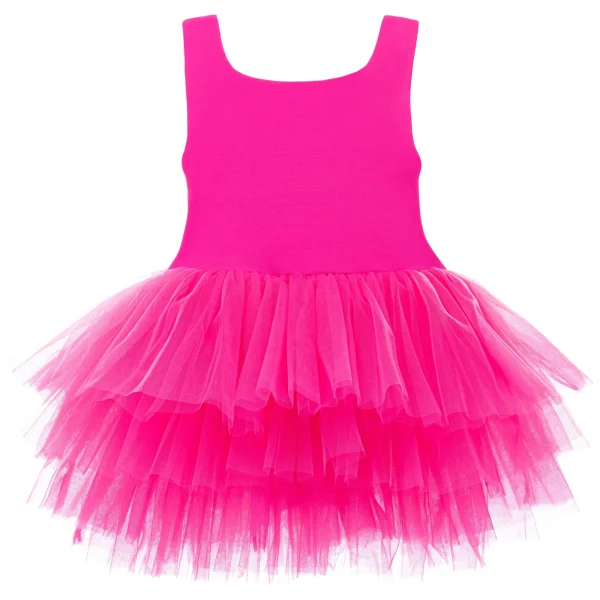 Pink Rouge Solid Tutu Dress