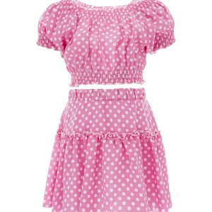 Pink St. Tropez Polka Dot Ruffle Outfit