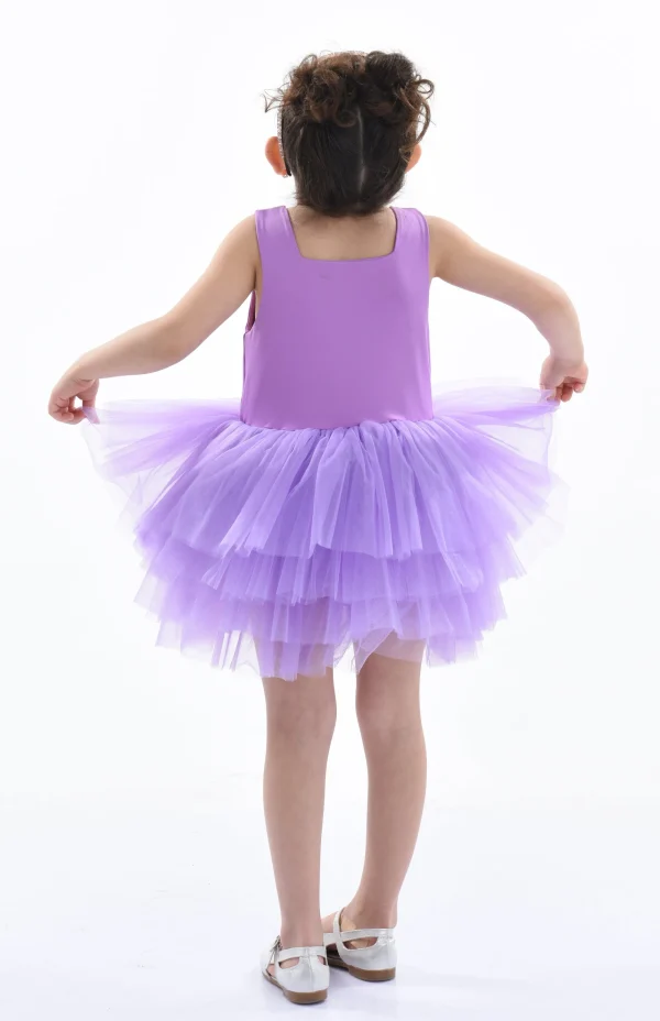 Purple Iris Solid Tutu Dress