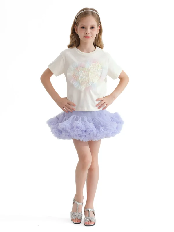 Purple Pastel Bow Tulle Skirt