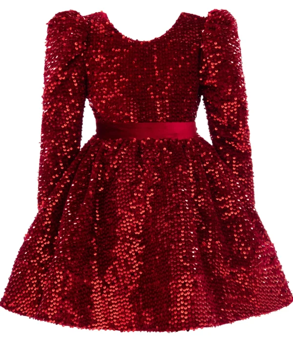 Red Merribrook Sequin Bow Dress