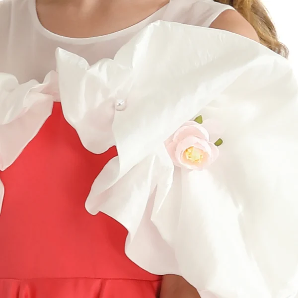 Red Silhouette White Sleeve Isadora Dress