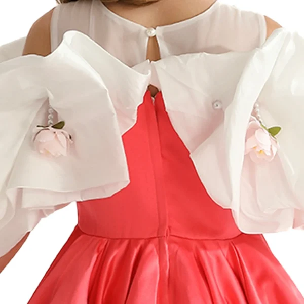 Red Silhouette White Sleeve Isadora Dress