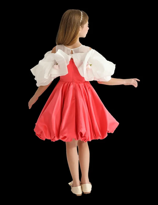 Red Silhouette White Sleeve Isadora Dress