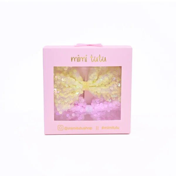 Sequin Bow Hairclip Set