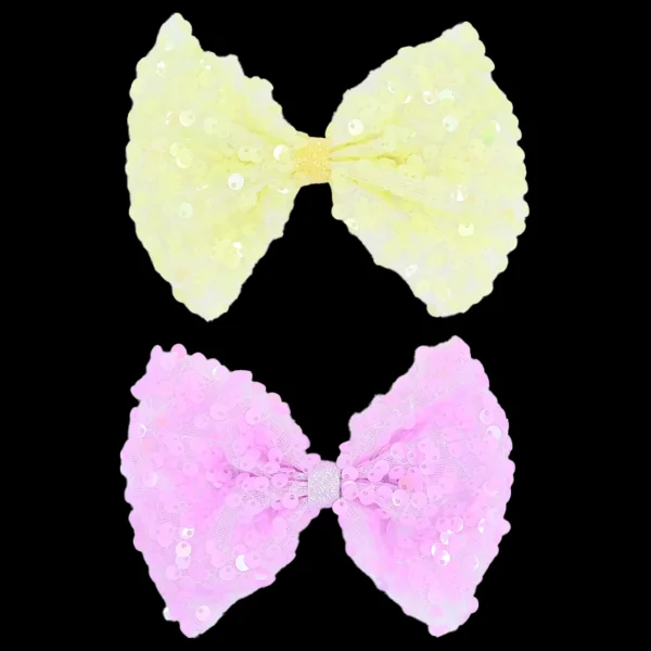 Sequin Bow Hairclip Set