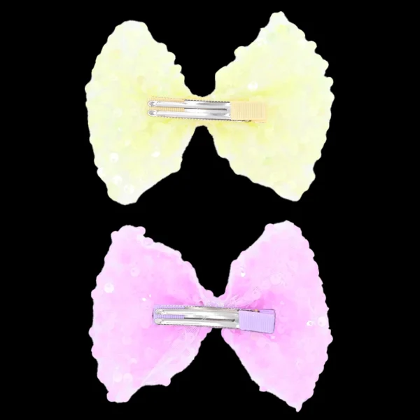 Sequin Bow Hairclip Set