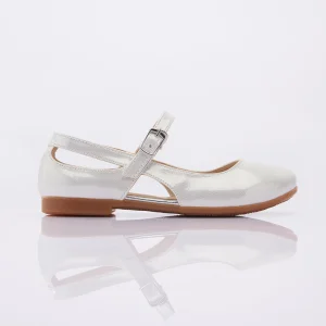 Toddler White Cut-Out Flats