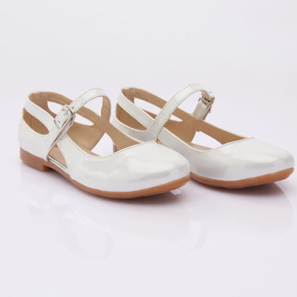 Toddler White Cut-Out Flats