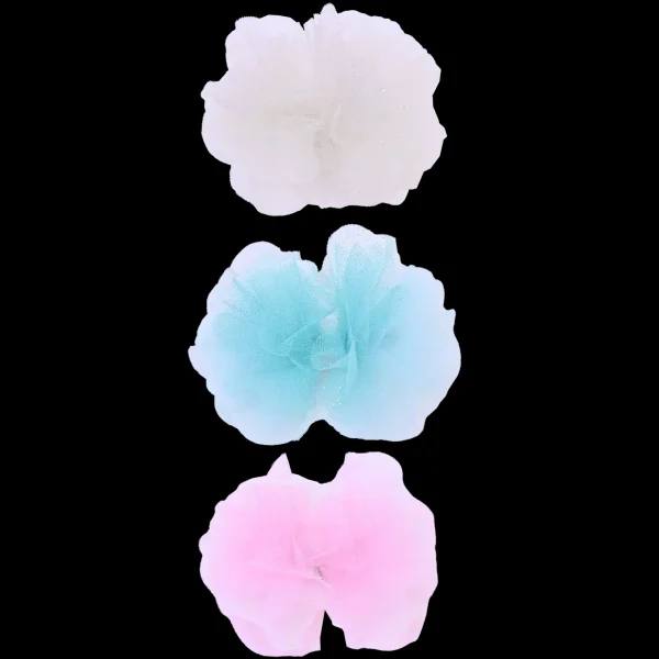 Tulle Flower Bow Hairclip Set