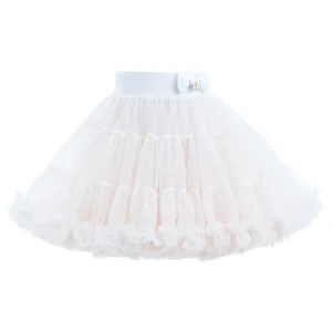 White Bow Tulle Skirt
