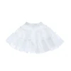 White Frilled Satin Skirt