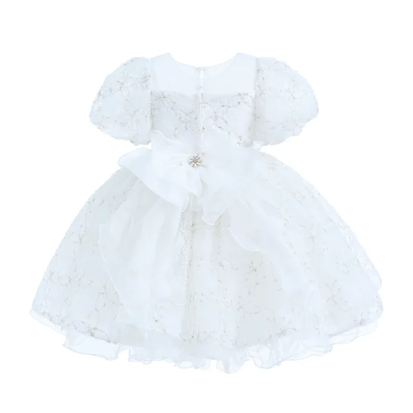 White Laced Tulle Flower Wynfair Dress