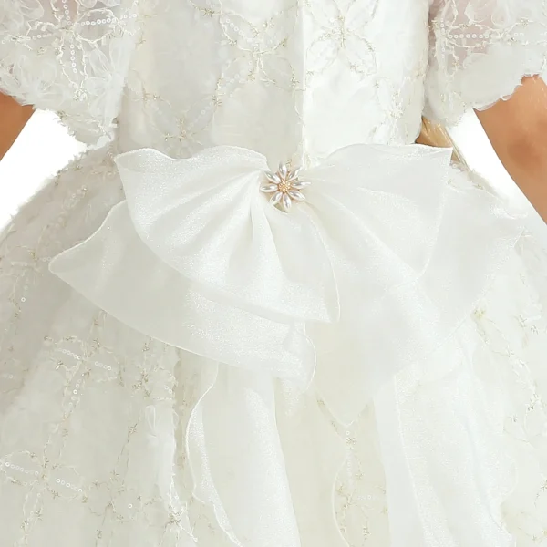 White Laced Tulle Flower Wynfair Dress