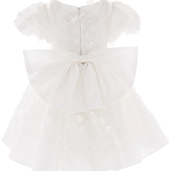 White Moneta Floral Bow Dress