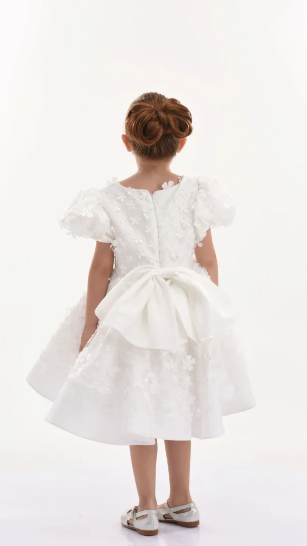 White Moneta Floral Bow Dress