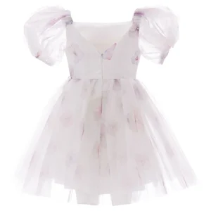 White Plazoleta Floral Puff Dress