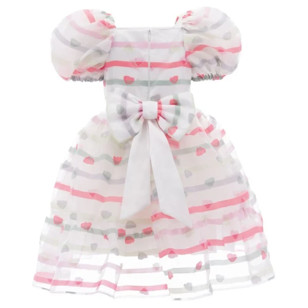 White Puffer Sleeve Party Dress