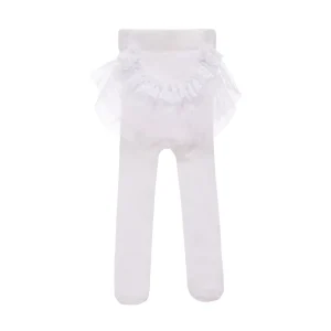 White Tulle Ruffle Tights