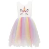 White Unicorn Rainbow Dress